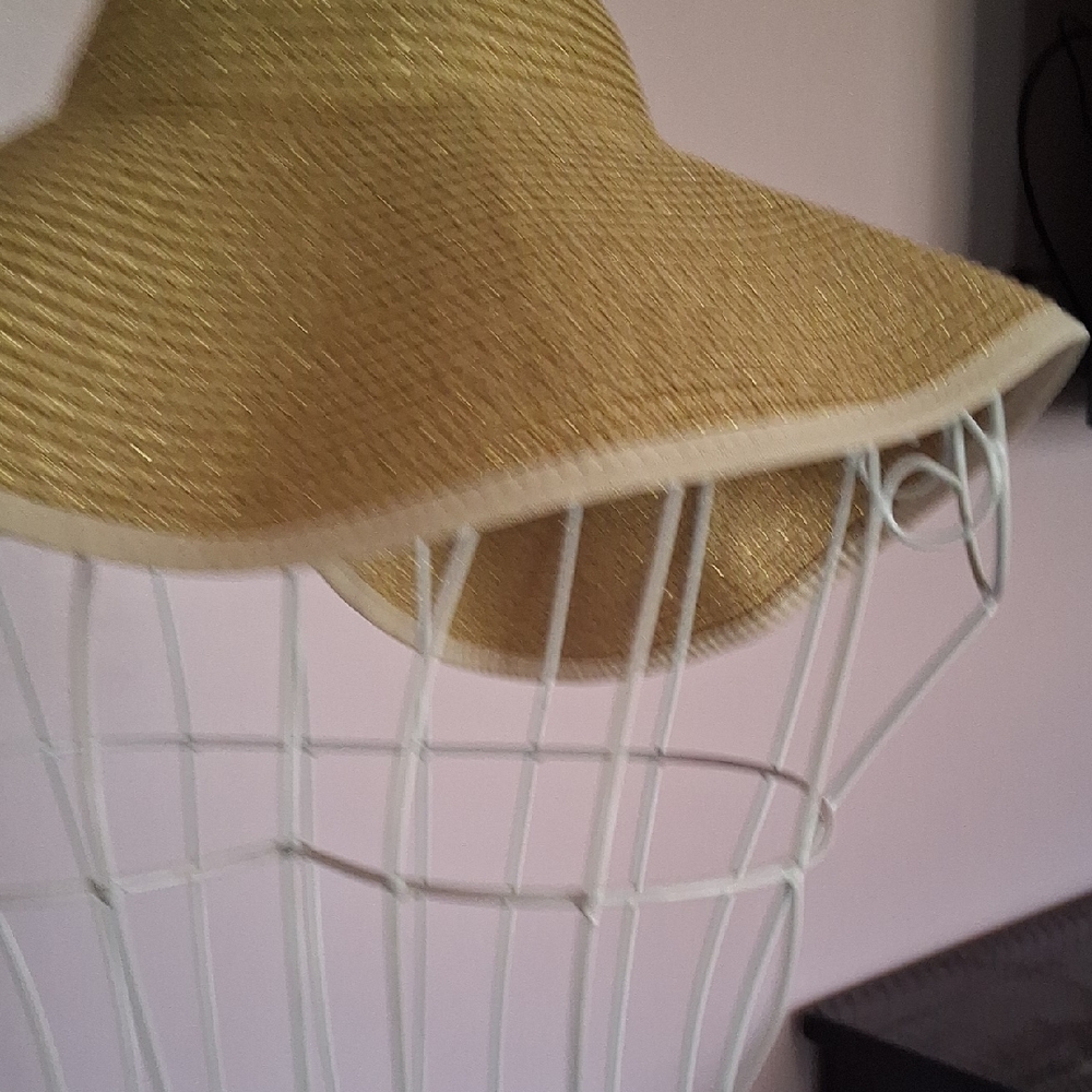 Saks Fifth Avenue Shimmering Gold Brim Hat